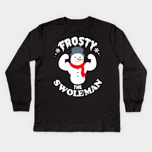 Frosty the Swoleman Kids Long Sleeve T-Shirt